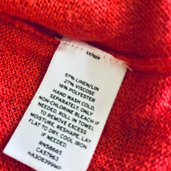 LAST CHANCE - Halogen Poppy Red Linen Cardigan Petite XS - Picture 4 of 5